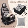 imageDownluxe Dog Car Seat  Detachable ampamp Machine Washable Booster Seat with Pockets Waterproof Travel Bed for Small Dogs Up to 25lbs Dark Grey