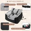 imageDownluxe Dog Car Seat  Detachable ampamp Machine Washable Booster Seat with Pockets Waterproof Travel Bed for Small Dogs Up to 25lbs Dark Grey