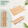 imagedownluxe Bamboo Bath Mat for Bathroom  Waterproof Bamboo Shower Mat Non Slip Foldable Bathroom Floor Mat for Indoor ampamp Outdoor Natural Color 15quot X 27quot Medium27 x 15 Rectangular