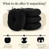 imagedownluxe Bistro Chair Cushions for Patio Furniture WaterResistant Round Outdoor Chair Cushions Set of 2 with NonSlip Ties 15quot x 15quot BlackBlack