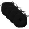 imagedownluxe Bistro Chair Cushions for Patio Furniture WaterResistant Round Outdoor Chair Cushions Set of 2 with NonSlip Ties 15quot x 15quot BlackBlack
