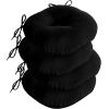 imagedownluxe Bistro Chair Cushions for Patio Furniture WaterResistant Round Outdoor Chair Cushions Set of 2 with NonSlip Ties 15quot x 15quot BlackBlack