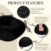 imagedownluxe Bistro Chair Cushions for Patio Furniture WaterResistant Round Outdoor Chair Cushions Set of 2 with NonSlip Ties 15quot x 15quot BlackBlack