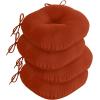 imagedownluxe Bistro Chair Cushions for Patio Furniture WaterResistant Round Outdoor Chair Cushions Set of 2 with NonSlip Ties 15quot x 15quot BlackBrick Red