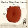 imagedownluxe Bistro Chair Cushions for Patio Furniture WaterResistant Round Outdoor Chair Cushions Set of 2 with NonSlip Ties 15quot x 15quot BlackBrick Red
