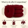 imagedownluxe Bistro Chair Cushions for Patio Furniture WaterResistant Round Outdoor Chair Cushions Set of 2 with NonSlip Ties 15quot x 15quot BlackBurgundy