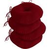 imagedownluxe Bistro Chair Cushions for Patio Furniture WaterResistant Round Outdoor Chair Cushions Set of 2 with NonSlip Ties 15quot x 15quot BlackBurgundy