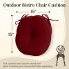 imagedownluxe Bistro Chair Cushions for Patio Furniture WaterResistant Round Outdoor Chair Cushions Set of 2 with NonSlip Ties 15quot x 15quot BlackBurgundy