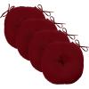 imagedownluxe Bistro Chair Cushions for Patio Furniture WaterResistant Round Outdoor Chair Cushions Set of 2 with NonSlip Ties 15quot x 15quot BlackBurgundy