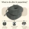 imagedownluxe Bistro Chair Cushions for Patio Furniture WaterResistant Round Outdoor Chair Cushions Set of 2 with NonSlip Ties 15quot x 15quot BlackDark Grey