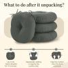 imagedownluxe Bistro Chair Cushions for Patio Furniture WaterResistant Round Outdoor Chair Cushions Set of 2 with NonSlip Ties 15quot x 15quot BlackDark Grey