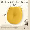 imagedownluxe Bistro Chair Cushions for Patio Furniture WaterResistant Round Outdoor Chair Cushions Set of 2 with NonSlip Ties 15quot x 15quot BlackYellow