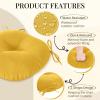 imagedownluxe Bistro Chair Cushions for Patio Furniture WaterResistant Round Outdoor Chair Cushions Set of 2 with NonSlip Ties 15quot x 15quot BlackYellow