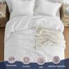 imagedownluxe Boho Twin Duvet Cover  Embroidery Shabby Chic Duvet Cover Twin Set for All Seasons 2 Pieces Tufted Boho Bedding Comforter Cover with Zipper Grey 02 Twin 68quot x 90quotWhite 01