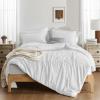 imagedownluxe Boho Twin Duvet Cover  Embroidery Shabby Chic Duvet Cover Twin Set for All Seasons 2 Pieces Tufted Boho Bedding Comforter Cover with Zipper Grey 02 Twin 68quot x 90quotWhite 03