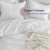 imagedownluxe Boho Twin Duvet Cover  Embroidery Shabby Chic Duvet Cover Twin Set for All Seasons 2 Pieces Tufted Boho Bedding Comforter Cover with Zipper Grey 02 Twin 68quot x 90quotWhite 01