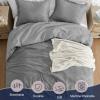 imagedownluxe Boho Twin Duvet Cover  Embroidery Shabby Chic Duvet Cover Twin Set for All Seasons 2 Pieces Tufted Boho Bedding Comforter Cover with Zipper Grey 02 Twin 68quot x 90quotGrey 01