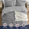 imagedownluxe Boho Twin Duvet Cover  Embroidery Shabby Chic Duvet Cover Twin Set for All Seasons 2 Pieces Tufted Boho Bedding Comforter Cover with Zipper Grey 02 Twin 68quot x 90quotGrey 04