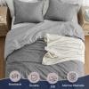 imagedownluxe Boho Twin Duvet Cover  Embroidery Shabby Chic Duvet Cover Twin Set for All Seasons 2 Pieces Tufted Boho Bedding Comforter Cover with Zipper Grey 02 Twin 68quot x 90quotGrey 03
