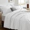 imagedownluxe Boho Twin Duvet Cover  Embroidery Shabby Chic Duvet Cover Twin Set for All Seasons 2 Pieces Tufted Boho Bedding Comforter Cover with Zipper Grey 02 Twin 68quot x 90quotWhite 03