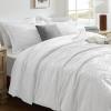 imagedownluxe Boho Twin Duvet Cover  Embroidery Shabby Chic Duvet Cover Twin Set for All Seasons 2 Pieces Tufted Boho Bedding Comforter Cover with Zipper Grey 02 Twin 68quot x 90quotWhite 01