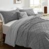 imagedownluxe Boho Twin Duvet Cover  Embroidery Shabby Chic Duvet Cover Twin Set for All Seasons 2 Pieces Tufted Boho Bedding Comforter Cover with Zipper Grey 02 Twin 68quot x 90quotGrey 04