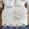 imagedownluxe Boho Twin Duvet Cover  Embroidery Shabby Chic Duvet Cover Twin Set for All Seasons 2 Pieces Tufted Boho Bedding Comforter Cover with Zipper Grey 02 Twin 68quot x 90quotWhite 03