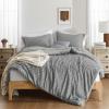 imagedownluxe Boho Twin Duvet Cover  Embroidery Shabby Chic Duvet Cover Twin Set for All Seasons 2 Pieces Tufted Boho Bedding Comforter Cover with Zipper Grey 02 Twin 68quot x 90quotGrey 03