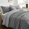 imagedownluxe Boho Twin Duvet Cover  Embroidery Shabby Chic Duvet Cover Twin Set for All Seasons 2 Pieces Tufted Boho Bedding Comforter Cover with Zipper Grey 02 Twin 68quot x 90quotGrey 01