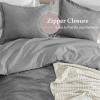 imagedownluxe Boho Twin Duvet Cover  Embroidery Shabby Chic Duvet Cover Twin Set for All Seasons 2 Pieces Tufted Boho Bedding Comforter Cover with Zipper Grey 02 Twin 68quot x 90quotGrey 01