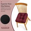 imagedownluxe Chair Cushions for Dining Chairs 4 Pack Tufted Indoor Chair Pads with NonSlip Bottom UShaped Kitchen Chair Cushions 17quotx17quotx4quot KhakiBurgundy