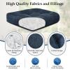 imagedownluxe Chair Cushions for Dining Chairs 4 Pack Tufted Indoor Chair Pads with NonSlip Bottom UShaped Kitchen Chair Cushions 17quotx17quotx4quot KhakiNavy