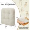 imagedownluxe Chair Cushions for Dining Chairs 4 Pack Tufted Indoor Chair Pads with NonSlip Bottom UShaped Kitchen Chair Cushions 17quotx17quotx4quot KhakiBeige