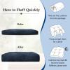 imagedownluxe Chair Cushions for Dining Chairs 4 Pack Tufted Indoor Chair Pads with NonSlip Bottom UShaped Kitchen Chair Cushions 17quotx17quotx4quot KhakiNavy