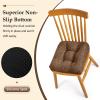 imagedownluxe Chair Cushions for Dining Chairs 4 Pack Tufted Indoor Chair Pads with NonSlip Bottom UShaped Kitchen Chair Cushions 17quotx17quotx4quot KhakiBrown