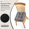 imagedownluxe Chair Cushions for Dining Chairs 4 Pack Tufted Indoor Chair Pads with NonSlip Bottom UShaped Kitchen Chair Cushions 17quotx17quotx4quot KhakiDark Grey