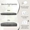 imagedownluxe Chair Cushions for Dining Chairs 4 Pack Tufted Indoor Chair Pads with NonSlip Bottom UShaped Kitchen Chair Cushions 17quotx17quotx4quot KhakiDark Grey