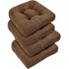 imagedownluxe Chair Cushions for Dining Chairs 4 Pack Tufted Indoor Chair Pads with NonSlip Bottom UShaped Kitchen Chair Cushions 17quotx17quotx4quot KhakiBrown