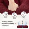 imagedownluxe Chair Cushions for Dining Chairs 4 Pack Tufted Indoor Chair Pads with NonSlip Bottom UShaped Kitchen Chair Cushions 17quotx17quotx4quot KhakiBurgundy