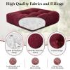 imagedownluxe Chair Cushions for Dining Chairs 4 Pack Tufted Indoor Chair Pads with NonSlip Bottom UShaped Kitchen Chair Cushions 17quotx17quotx4quot KhakiBurgundy