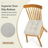 imagedownluxe Chair Cushions for Dining Chairs 4 Pack Tufted Indoor Chair Pads with NonSlip Bottom UShaped Kitchen Chair Cushions 17quotx17quotx4quot KhakiBeige