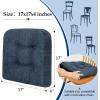 imagedownluxe Chair Cushions for Dining Chairs 4 Pack Tufted Indoor Chair Pads with NonSlip Bottom UShaped Kitchen Chair Cushions 17quotx17quotx4quot KhakiNavy