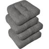 imagedownluxe Chair Cushions for Dining Chairs 4 Pack Tufted Indoor Chair Pads with NonSlip Bottom UShaped Kitchen Chair Cushions 17quotx17quotx4quot KhakiDark Grey