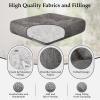 imagedownluxe Chair Cushions for Dining Chairs 4 Pack Tufted Indoor Chair Pads with NonSlip Bottom UShaped Kitchen Chair Cushions 17quotx17quotx4quot KhakiDark Grey