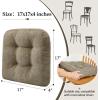 imagedownluxe Chair Cushions for Dining Chairs 4 Pack Tufted Indoor Chair Pads with NonSlip Bottom UShaped Kitchen Chair Cushions 17quotx17quotx4quot KhakiKhaki