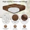 imagedownluxe Chair Cushions for Dining Chairs 4 Pack Tufted Indoor Chair Pads with NonSlip Bottom UShaped Kitchen Chair Cushions 17quotx17quotx4quot KhakiBrown