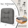 imagedownluxe Chair Cushions for Dining Chairs 4 Pack Tufted Indoor Chair Pads with NonSlip Bottom UShaped Kitchen Chair Cushions 17quotx17quotx4quot KhakiDark Grey