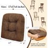 imagedownluxe Chair Cushions for Dining Chairs 4 Pack Tufted Indoor Chair Pads with NonSlip Bottom UShaped Kitchen Chair Cushions 17quotx17quotx4quot KhakiBrown