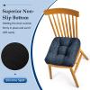 imagedownluxe Chair Cushions for Dining Chairs 4 Pack Tufted Indoor Chair Pads with NonSlip Bottom UShaped Kitchen Chair Cushions 17quotx17quotx4quot KhakiNavy