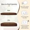 imagedownluxe Chair Cushions for Dining Chairs 4 Pack Tufted Indoor Chair Pads with NonSlip Bottom UShaped Kitchen Chair Cushions 17quotx17quotx4quot KhakiBrown